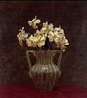 Henri Fantin-latour Famous Paintings - Narcisses in an Opaline Glass Vase
